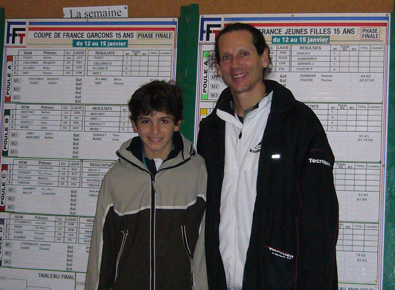 4b Coupe de France 15 ans Nantes janvier 2006 avec son père